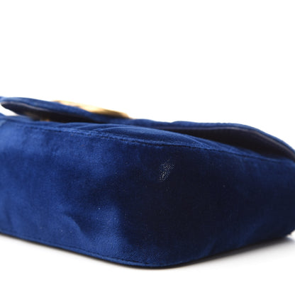 Gucci Velvet Matelasse Mini GG Marmont Shoulder Bag Cobalt Blue 7 of 11