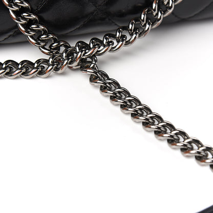 Chanel Shiny Crumpled Calfskin Quilted Medium Lady Pearly Flap Black 8 of 11