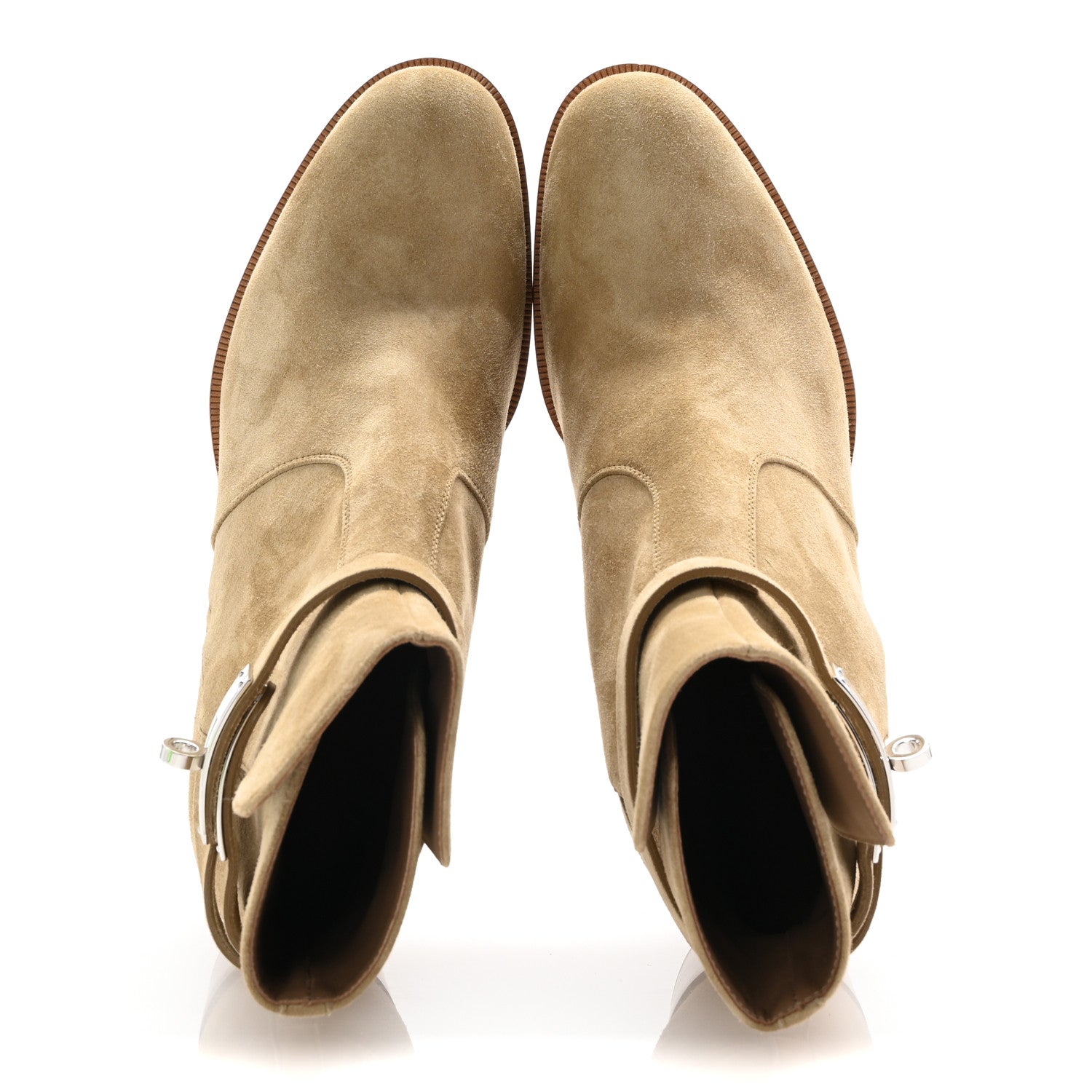 Hermes Suede Frenchie 50 Ankle Boots 36 Beige Gobi 2 of 10