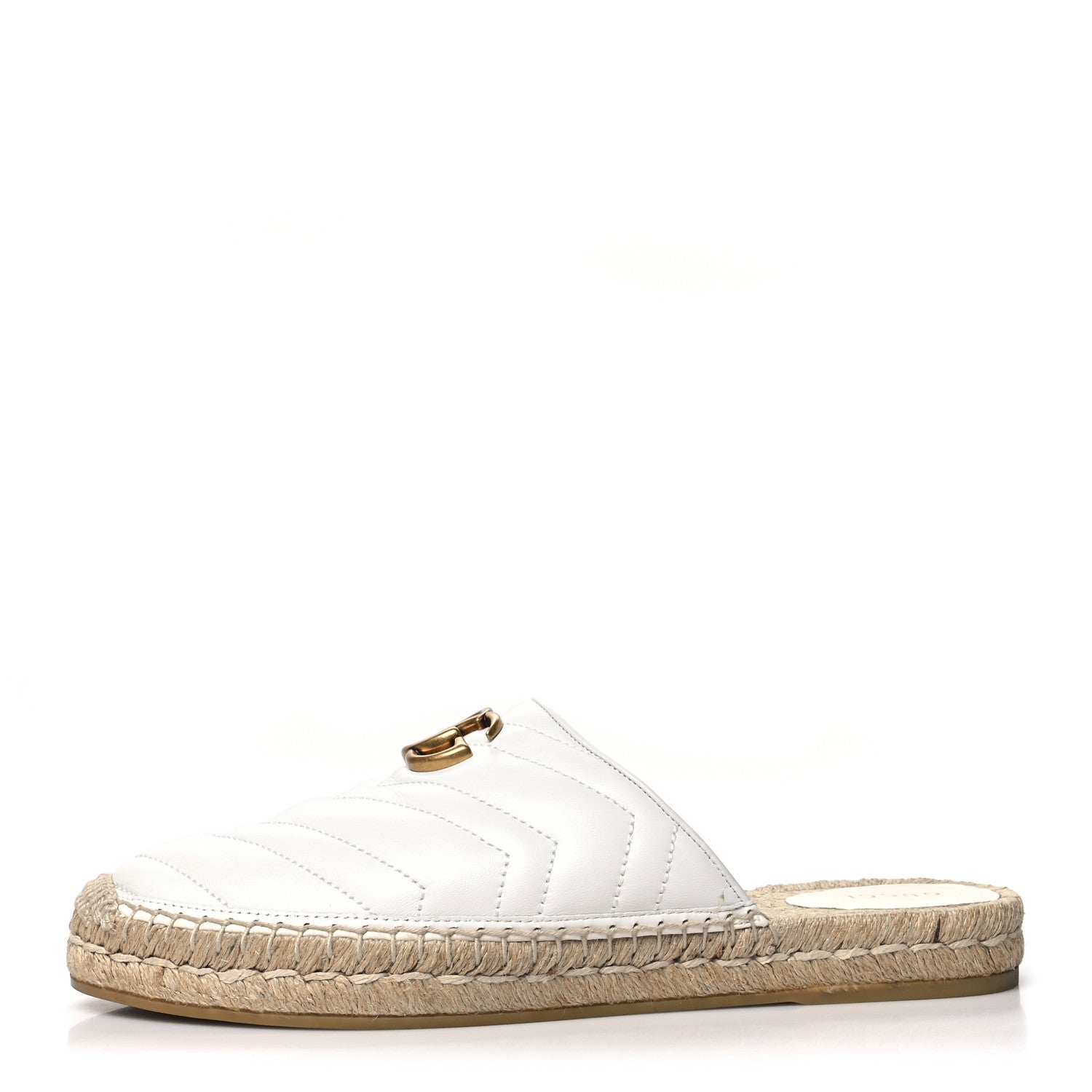 Gucci Nappa Matelasse GG Marmont Espadrille Slippers 41 Great White 1 of 10