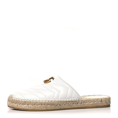 Gucci Nappa Matelasse GG Marmont Espadrille Slippers 41 Great White 1 of 10