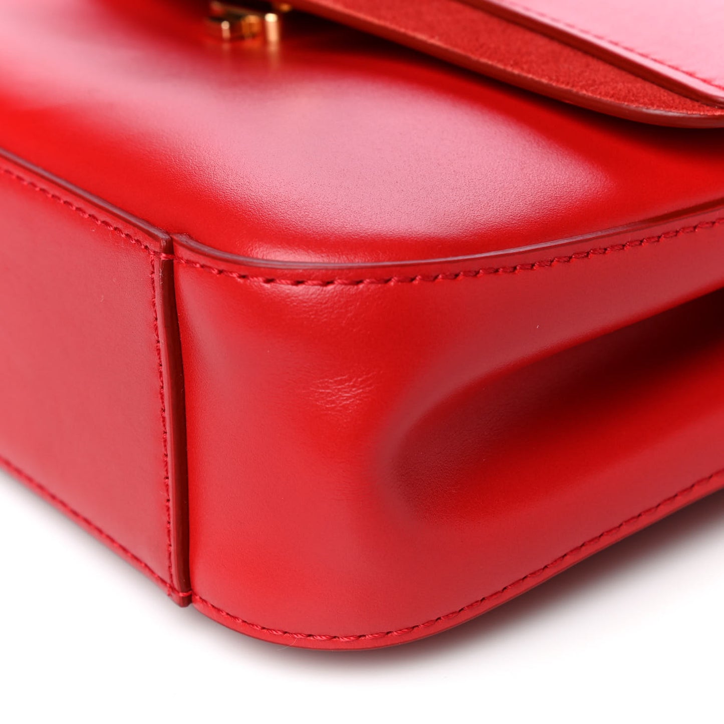 Calfskin Small C Double Carry Plaid Red