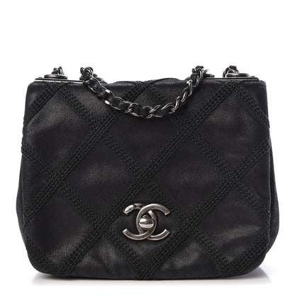 Chanel Iridescent Calfskin Diamond Embroidered Mini Flap Black 1 of 10