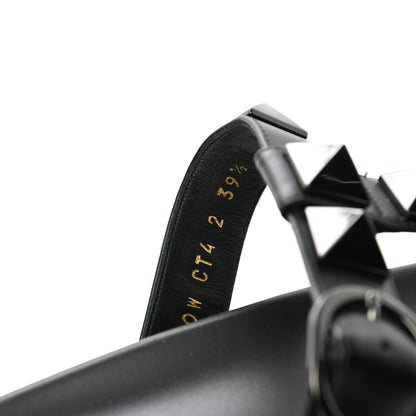 Valentino Garavani Calfskin Roman Stud Slide Sandals 39.5 Black 8 of 10