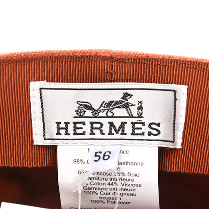 Hermes Double Linen Twill Casquette Cabourg Cliquetis Cap 56 Orange Meranti 8 of 9