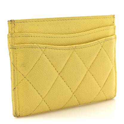 Chanel Caviar Quilted Card Holder Yellow 3 of 12