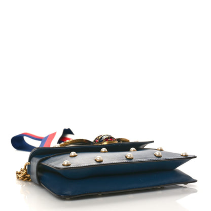 Gucci Nappa Pearl Studded Mini Queen Margaret Broadway Shoulder Bag Blue Agata 4 of 11
