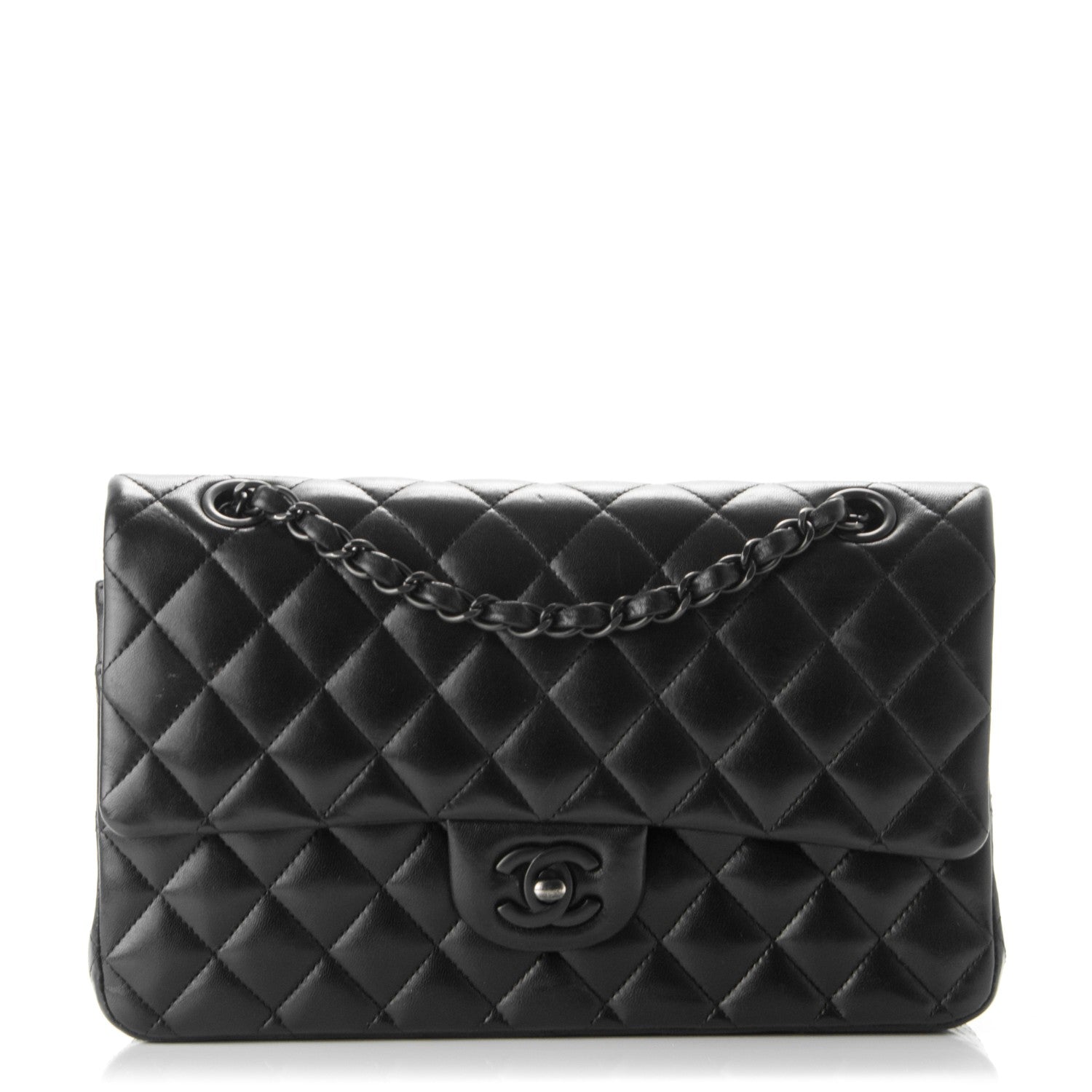 Chanel Lambskin Quilted Medium Double Flap Black 1 of 9