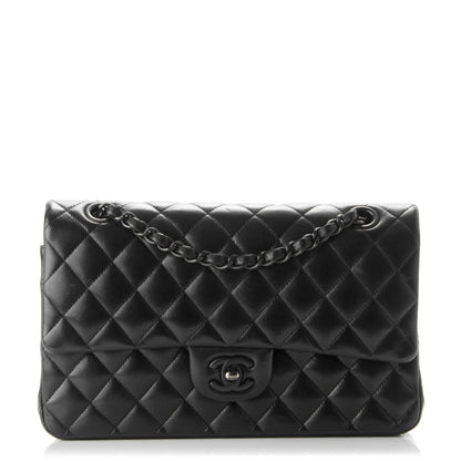 Chanel Lambskin Quilted Medium Double Flap Black 1 of 9