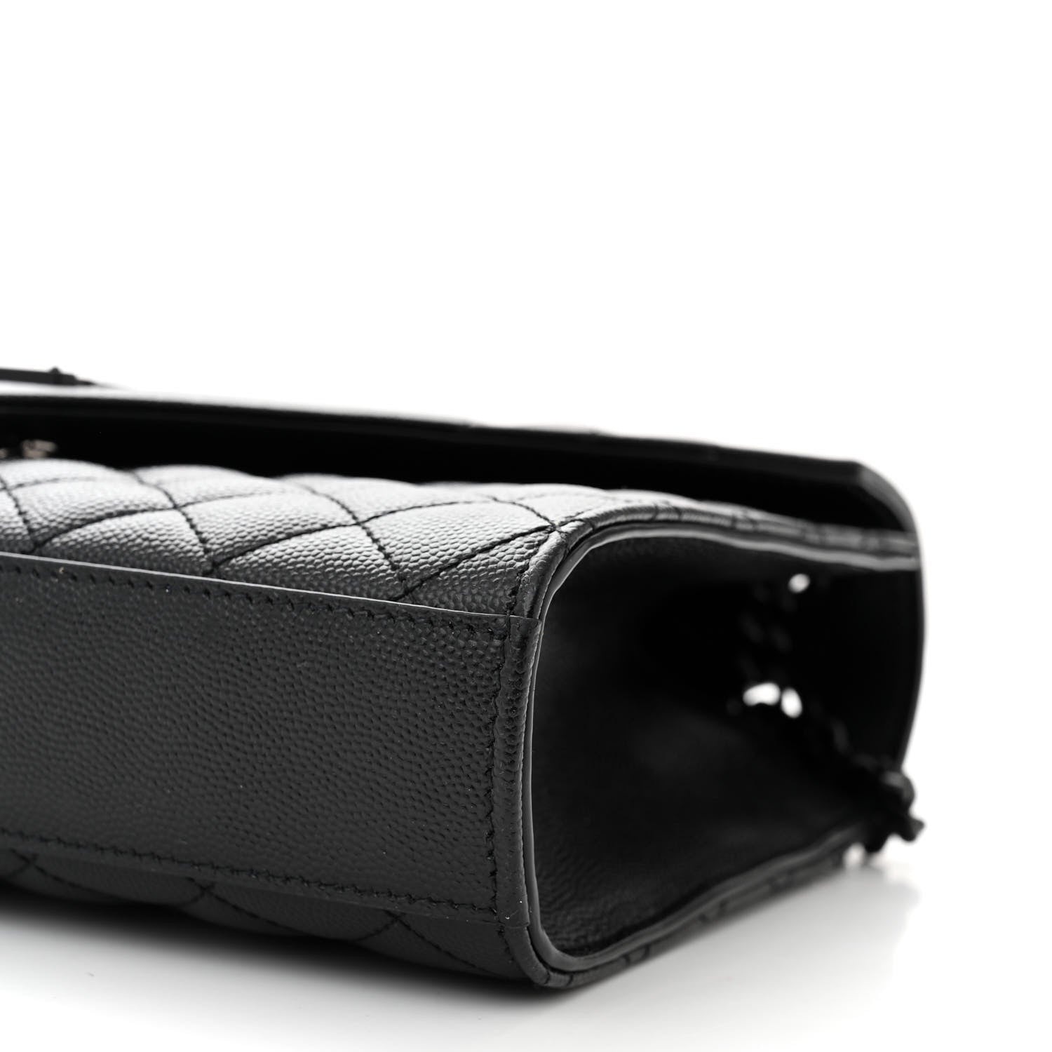Saint Laurent Grain De Poudre Textured Mixed Matelasse Triquilt Medium Monogram Monochrome Satchel Black 10 of 10