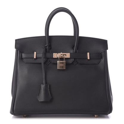 Hermes Swift Horseshoe Birkin 25 Black Prunoir 1 of 10