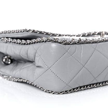 Chanel Crumpled Calfskin Large Chain All Over Flap Grey 8 of 10