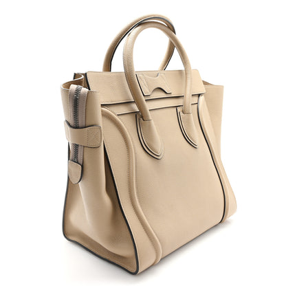 Celine Drummed Calfskin Mini Luggage Dune 3 of 11