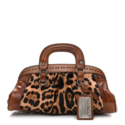 Dolce & Gabbana Calf Hair Leopard Print Miss Romantique Satchel Tan 1 of 13