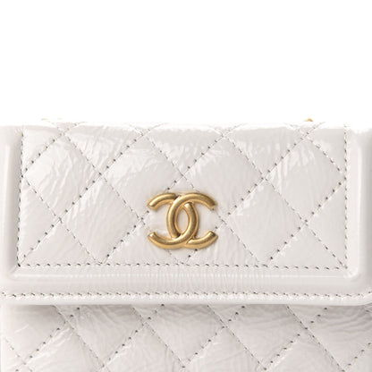 Chanel Shiny Aged Calfskin Quilted Waist Belt Bag White 11 of 12