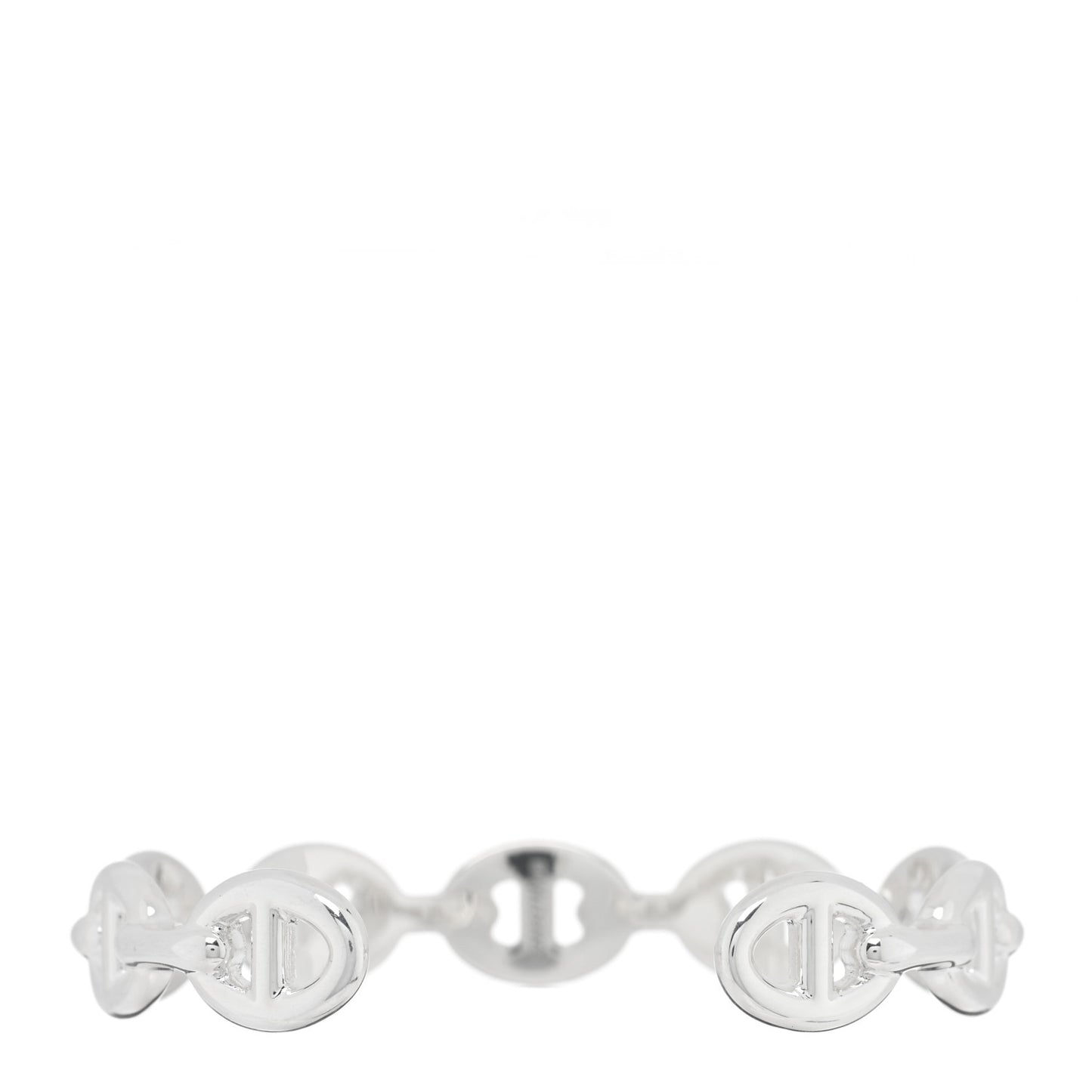 Sterling Silver MM Chaine d'Ancre Enchainee Cuff Bracelet SH