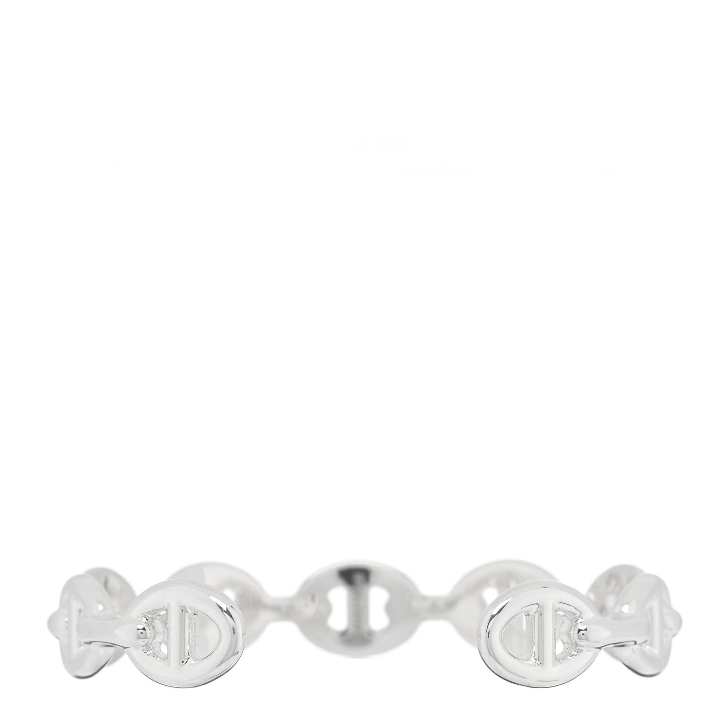 Hermes Sterling Silver MM Chaine d'Ancre Enchainee Cuff Bracelet SH 2 of 4