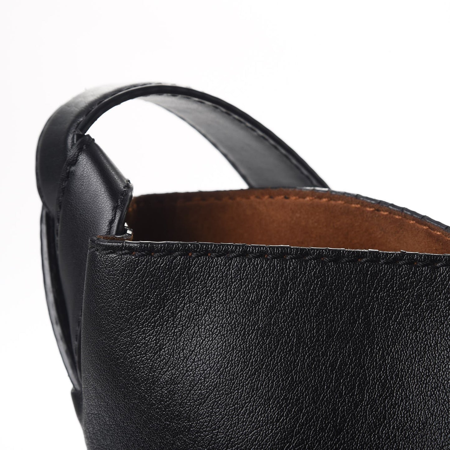 Eco Alter Nappa Embroidered Flower Bucket Bag Black