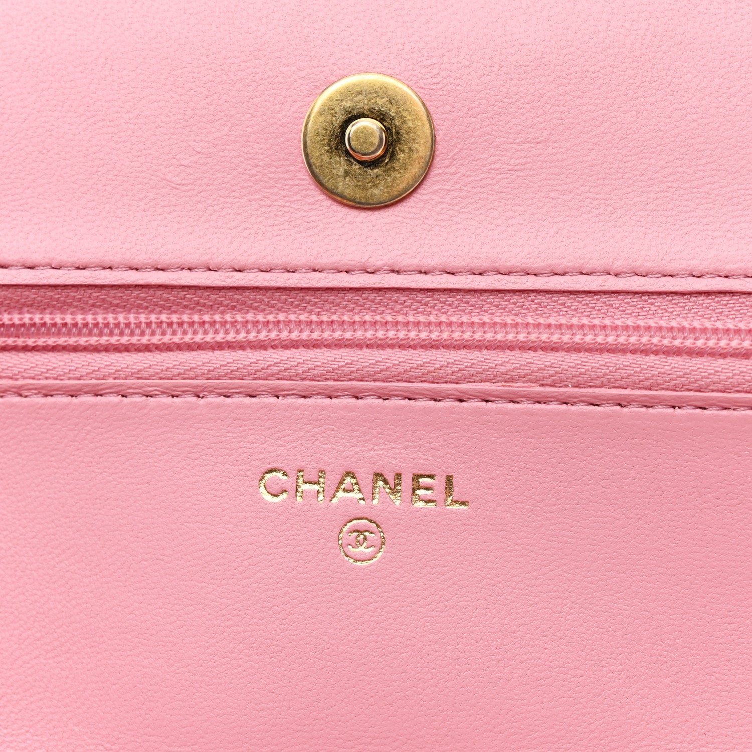 Chanel Lambskin Quilted Pick Me Up Wallet On Chain WOC Light Pink 6 of 12