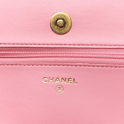 Chanel Lambskin Quilted Pick Me Up Wallet On Chain WOC Light Pink 6 of 12
