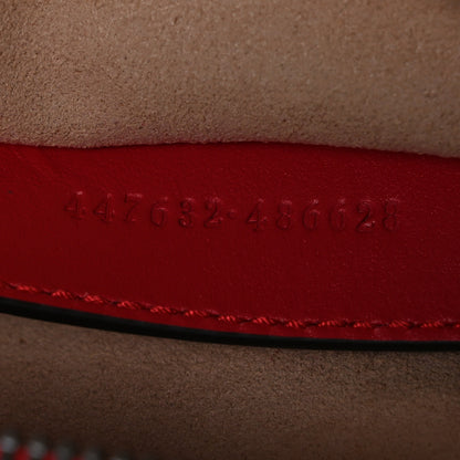 Gucci Calfskin Matelasse Small GG Marmont Chain Shoulder Bag Hibiscus Red 7 of 10