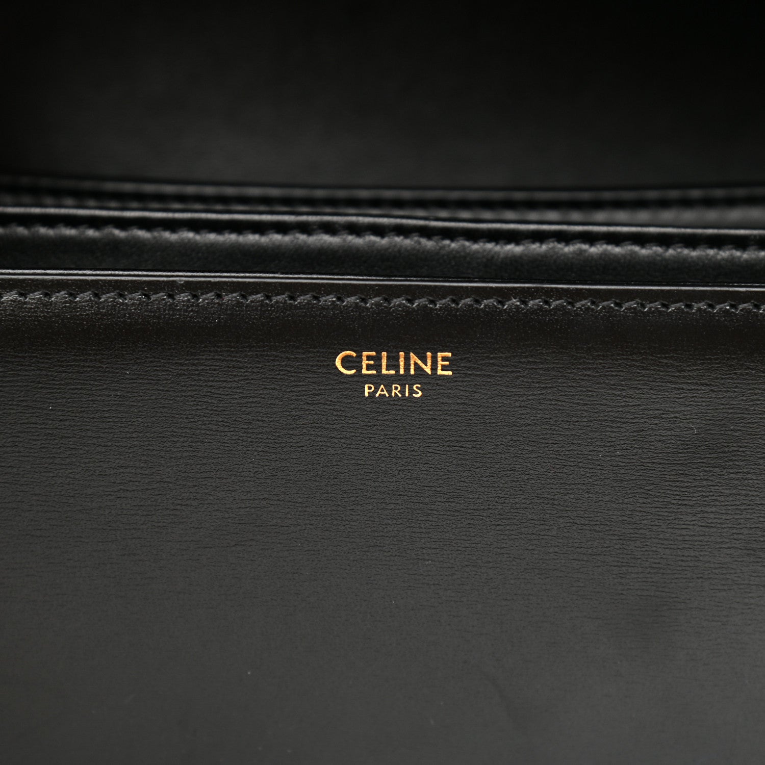 Celine Shiny Calfskin Medium Triomphe Black 6 of 12