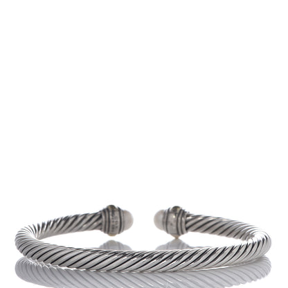 David Yurman Sterling Silver 14K Yellow Gold Pearl 5mm Cable Classics Bracelet 3 of 6