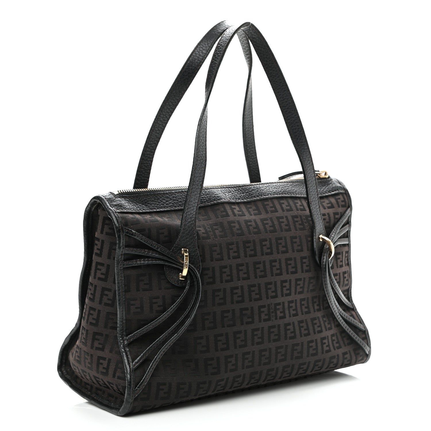 Fendi Zucchino Shoulder Bag Black 2 of 12