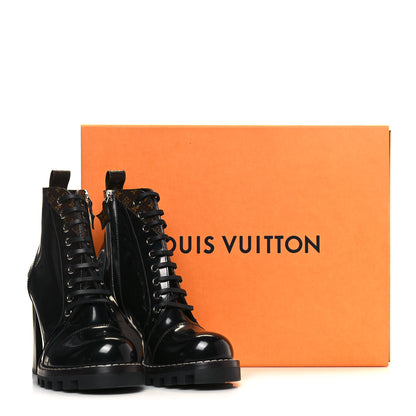 Louis Vuitton Patent Calfskin Monogram Star Trail Ankle Boots 38 Black 10 of 10