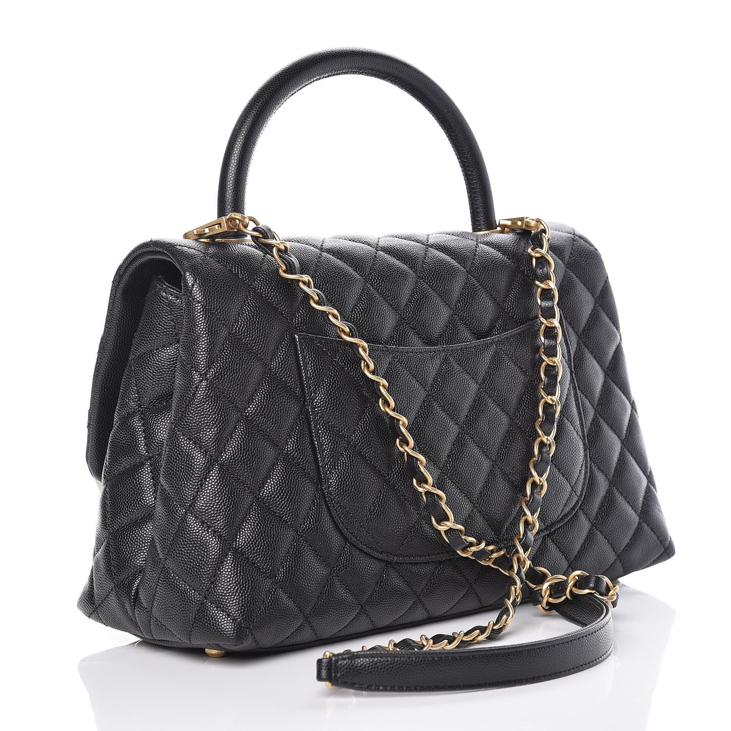 Chanel Caviar Quilted Small Coco Handle Flap Black 3 of 10