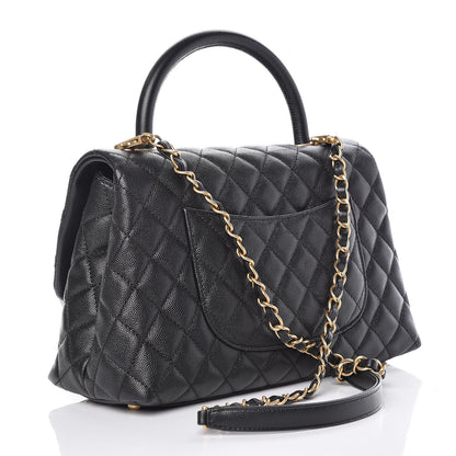 Chanel Caviar Quilted Small Coco Handle Flap Black 3 of 10