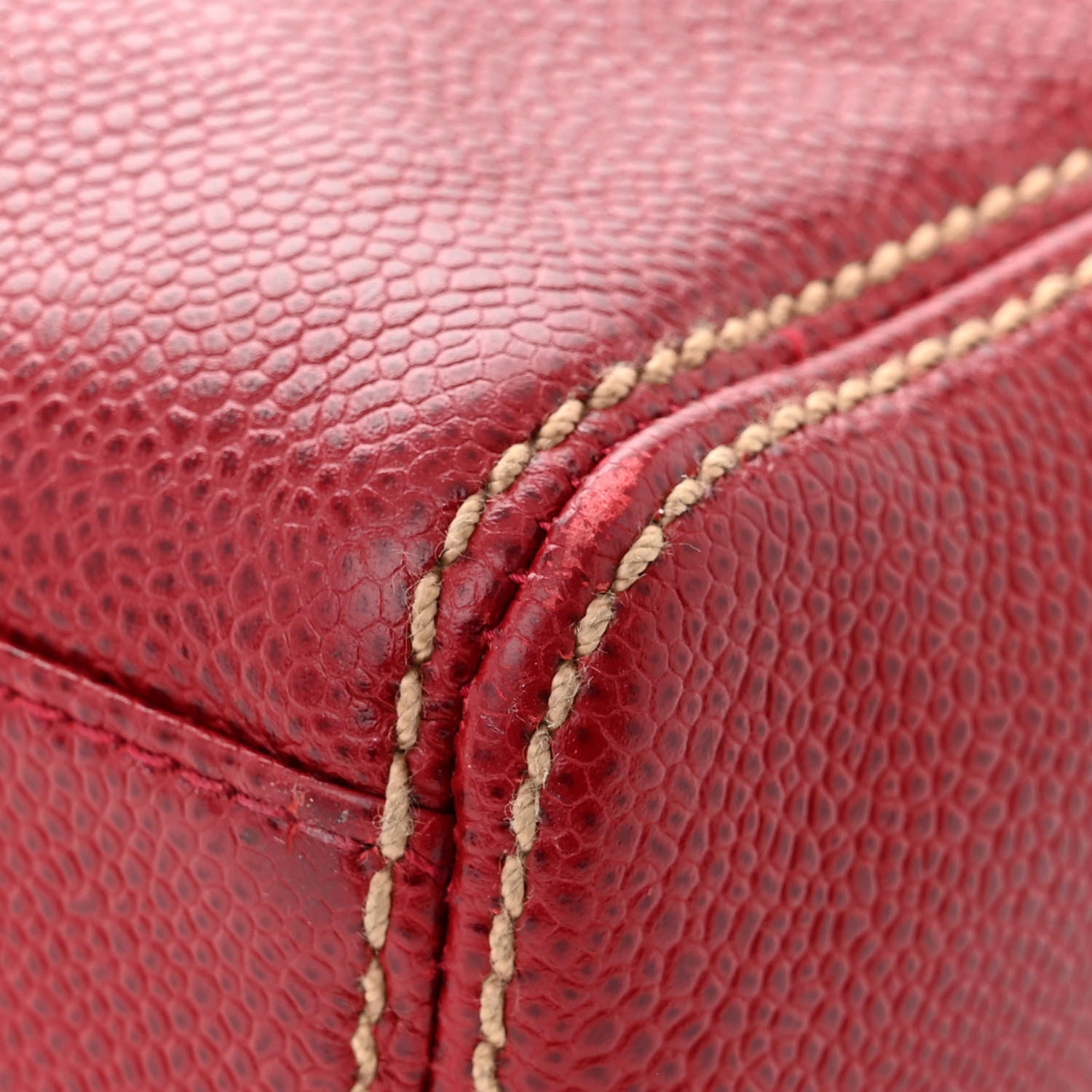 Chanel Caviar CC Stitched Tote Red 11 of 11