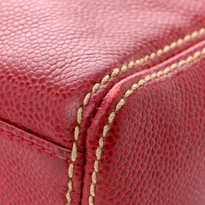 Chanel Caviar CC Stitched Tote Red 11 of 11