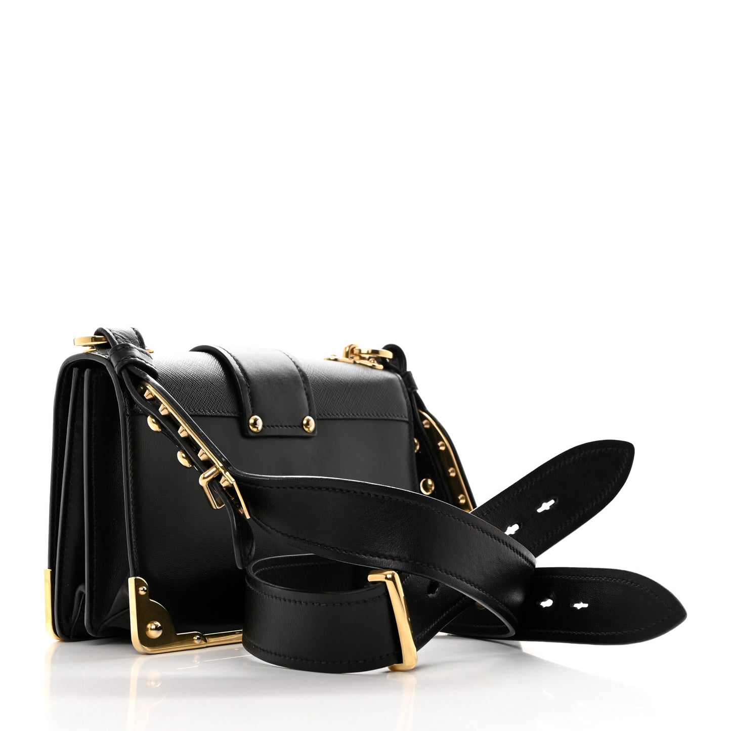 City Calf Saffiano Cahier Hearts Bag Black