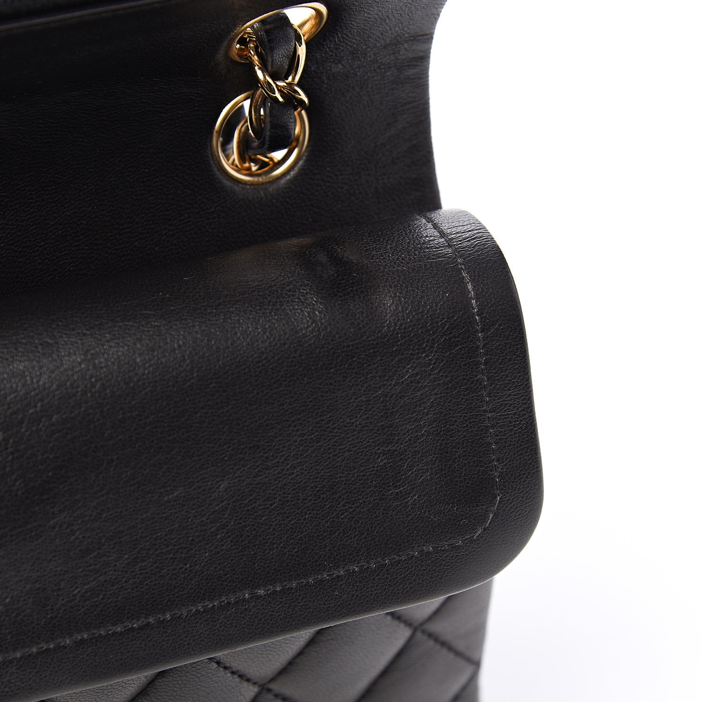 Lambskin Quilted Small Double Flap Black