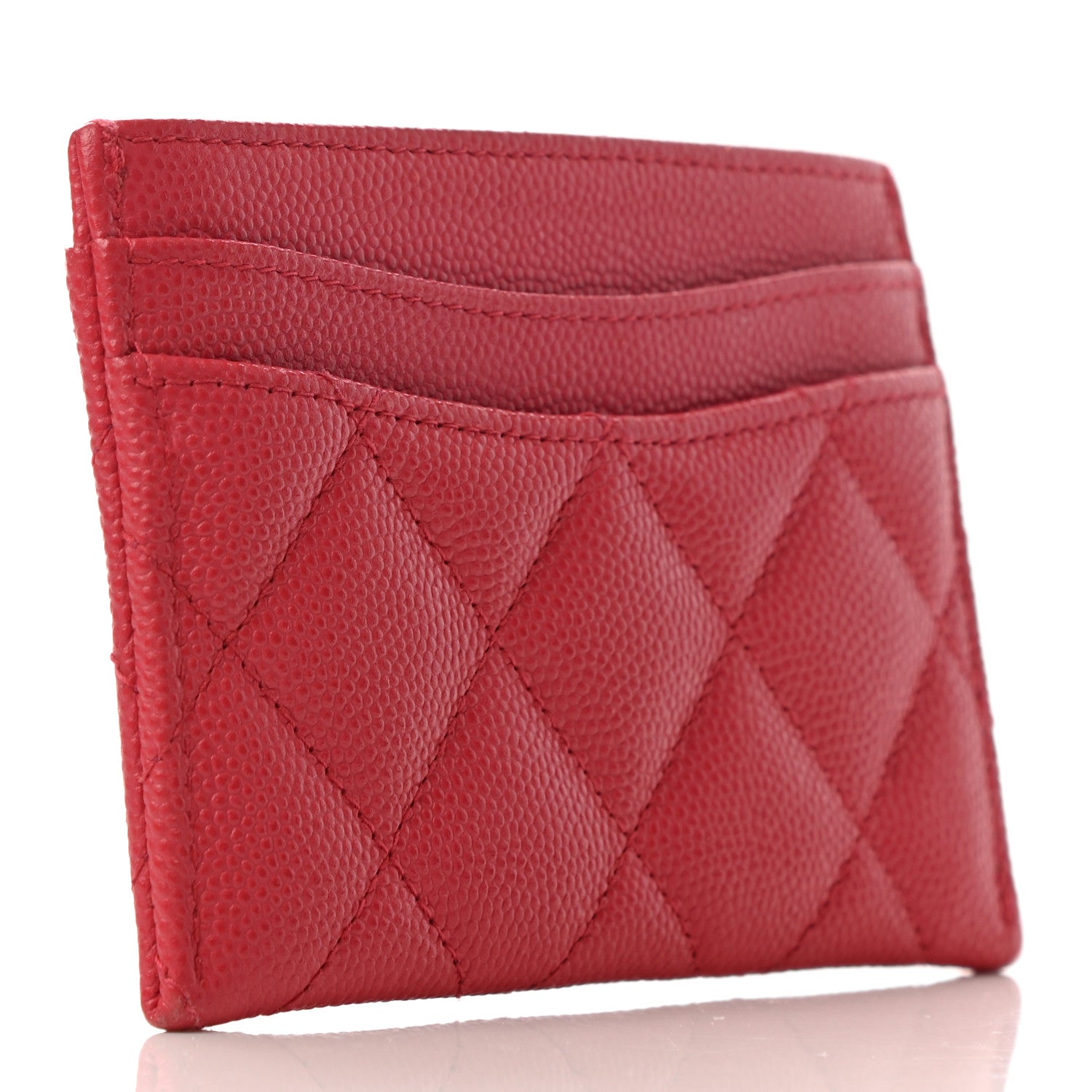 Chanel Caviar Quilted Card Holder Red 3 of 8