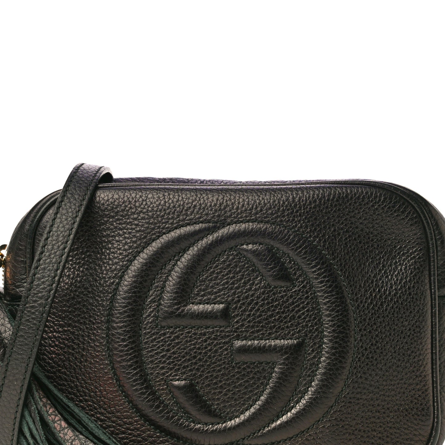 Pebbled Calfskin Small Soho Disco Bag Black