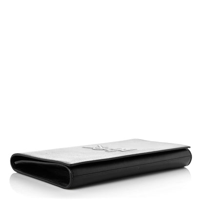 Saint Laurent Calfskin Monogram Large Belle De Jour Clutch Black 4 of 8