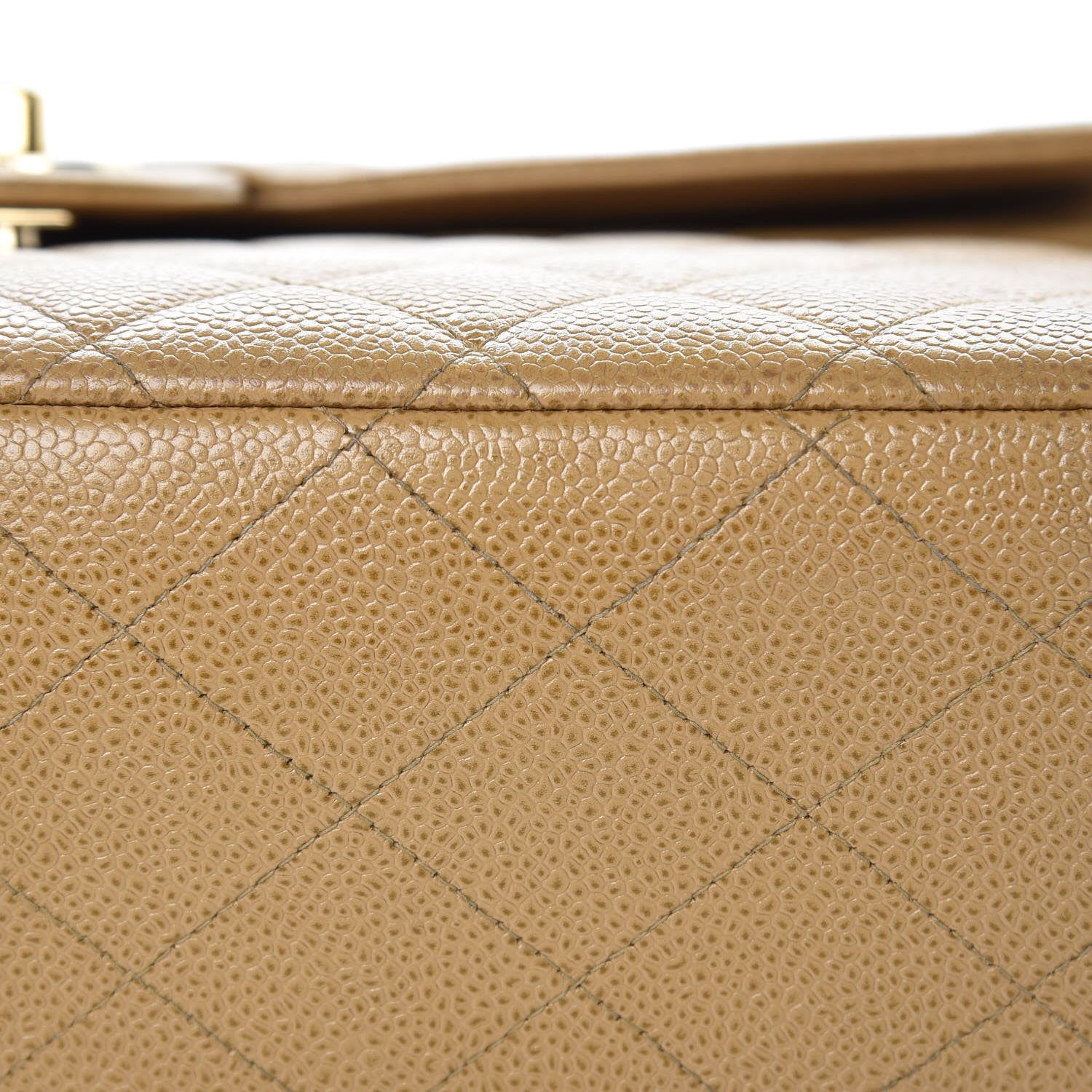 Chanel Caviar Quilted Jumbo Single Flap Beige 13 of 14