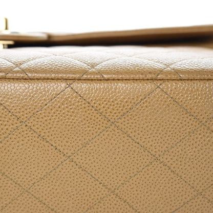 Chanel Caviar Quilted Jumbo Single Flap Beige 13 of 14