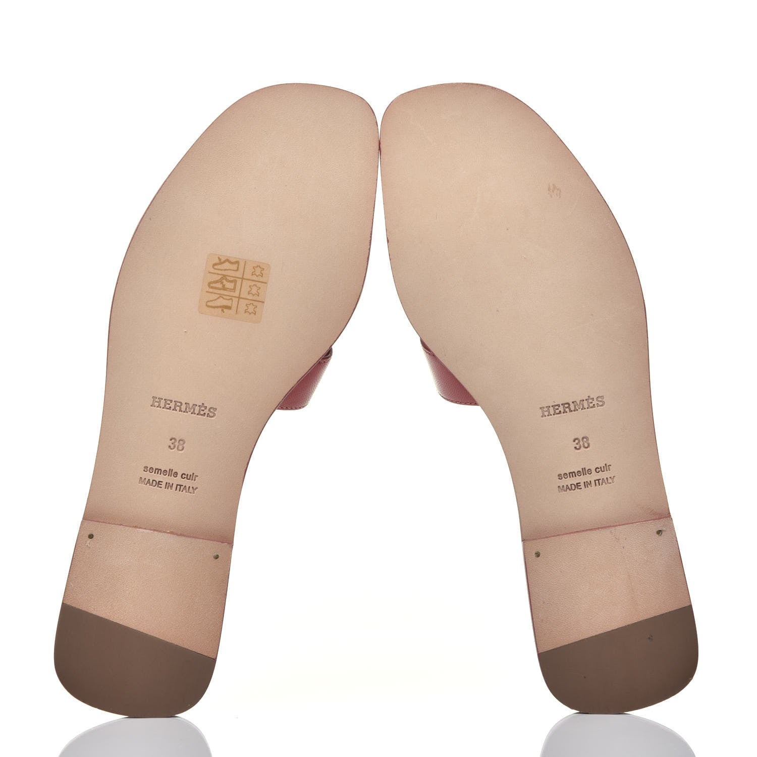 Hermes Goatskin Oran Sandals 38 Rouge Blush 5 of 7