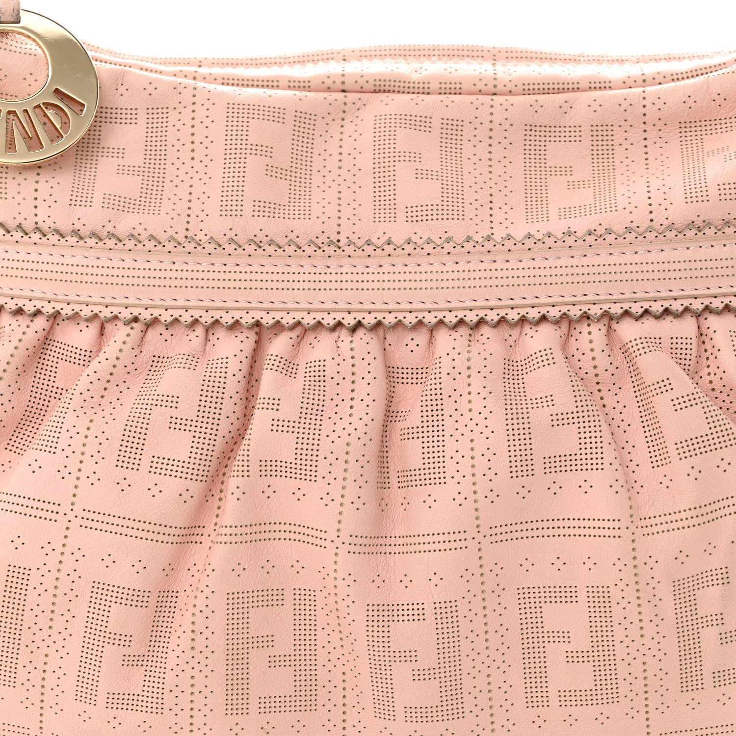 Fendi Calfskin Perforated Chef Hobo Pink 10 of 17