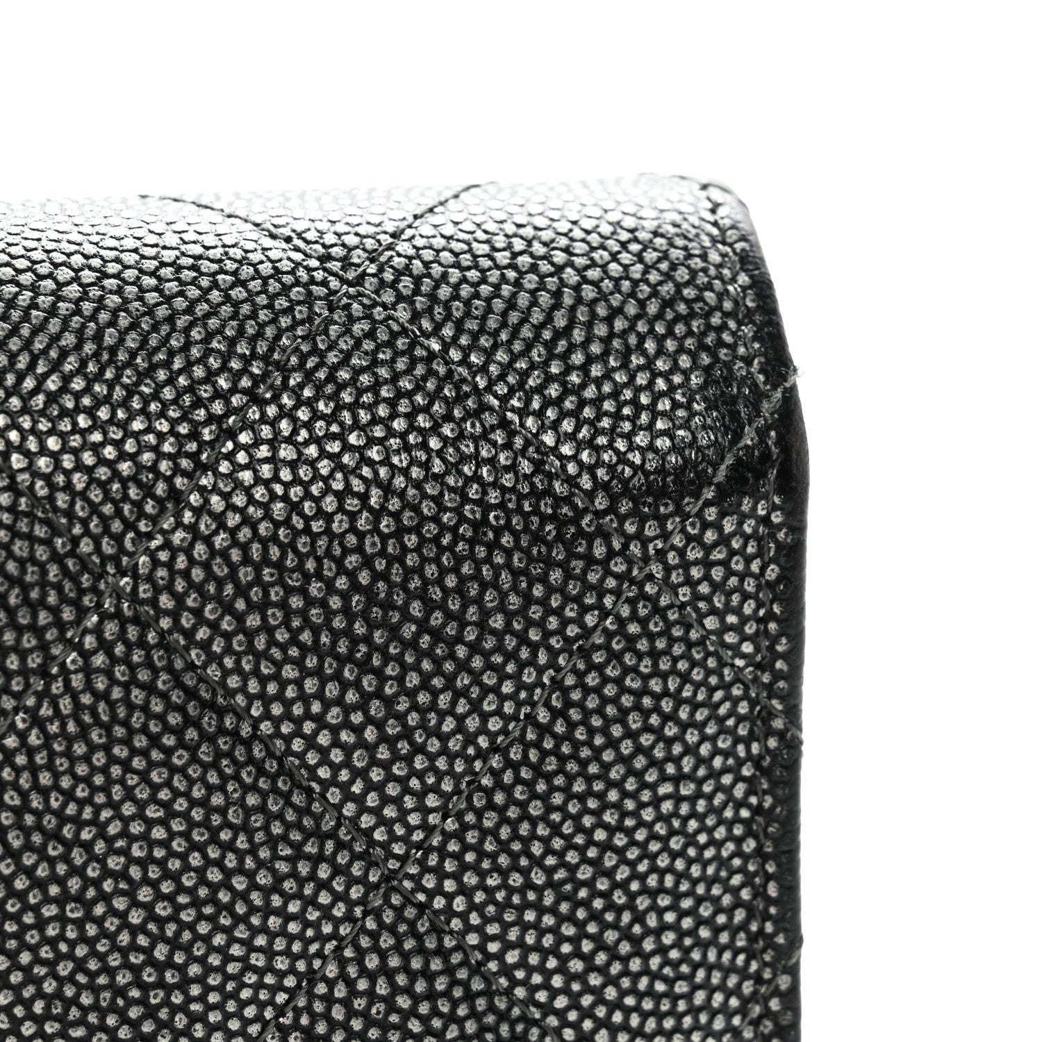 Chanel Metallic Caviar Quilted Large Golden Class Gusset Flap Wallet Dark Grey 13 of 16
