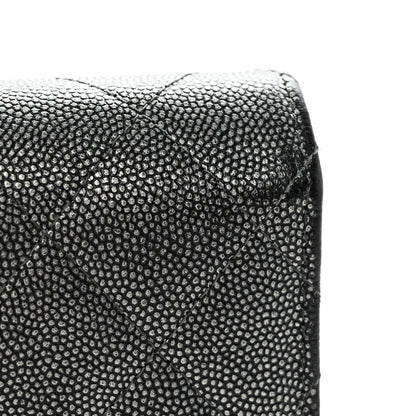 Chanel Metallic Caviar Quilted Large Golden Class Gusset Flap Wallet Dark Grey 13 of 16