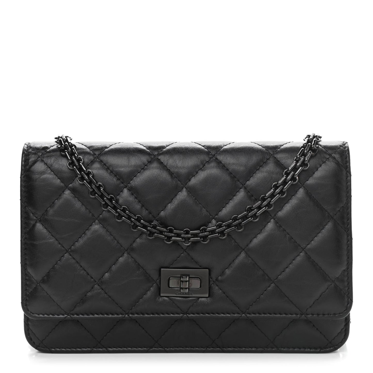 Aged Calfskin Quilted Reissue Wallet On Chain WOC So Black