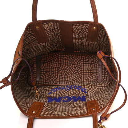 MCM Visetos Medium Liz Reversible Shopper Tote Cognac 6 of 28