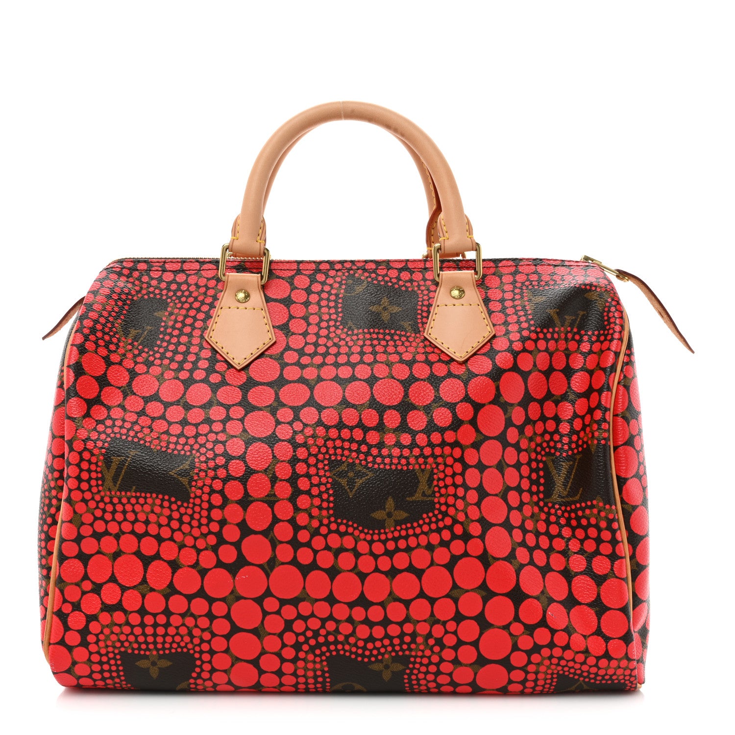 Louis Vuitton Monogram Kusama Town Speedy 30 Red 1 of 16