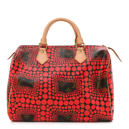 Louis Vuitton Monogram Kusama Town Speedy 30 Red 1 of 16