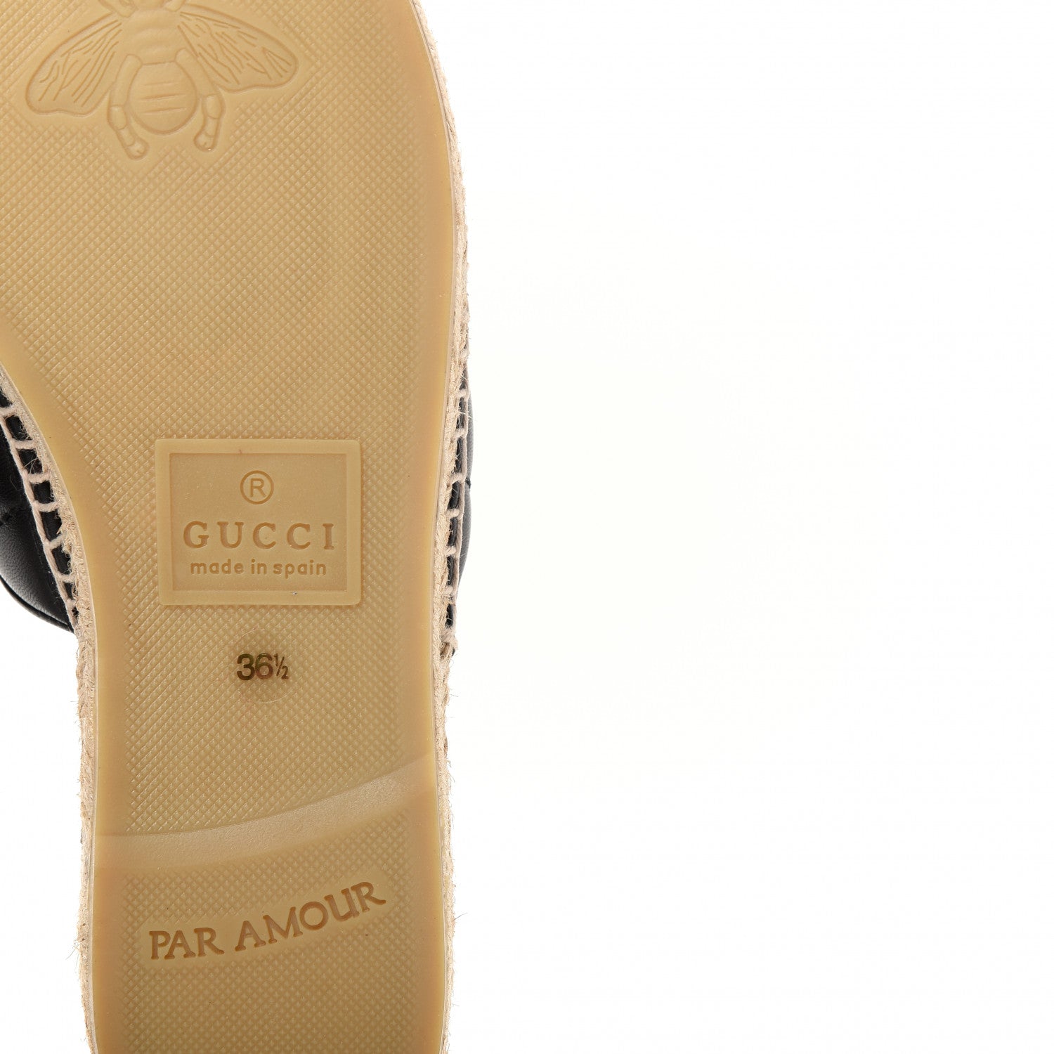 Gucci Nappa Matelasse GG Marmont Espadrille Slippers 36.5 Black 9 of 11