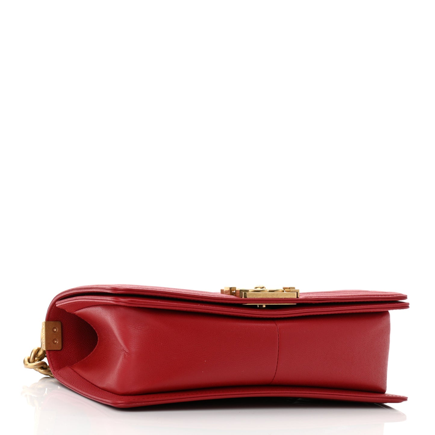 Caviar Quilted Medium Boy Flap Red